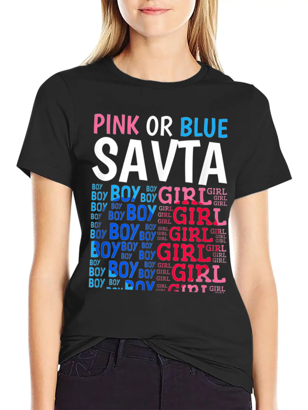 Pink Or Blue Savta Loves You Gender Reveal Baby Sh Stylish Everyday T-Shirt – Unisex Basic Cotton Tee
