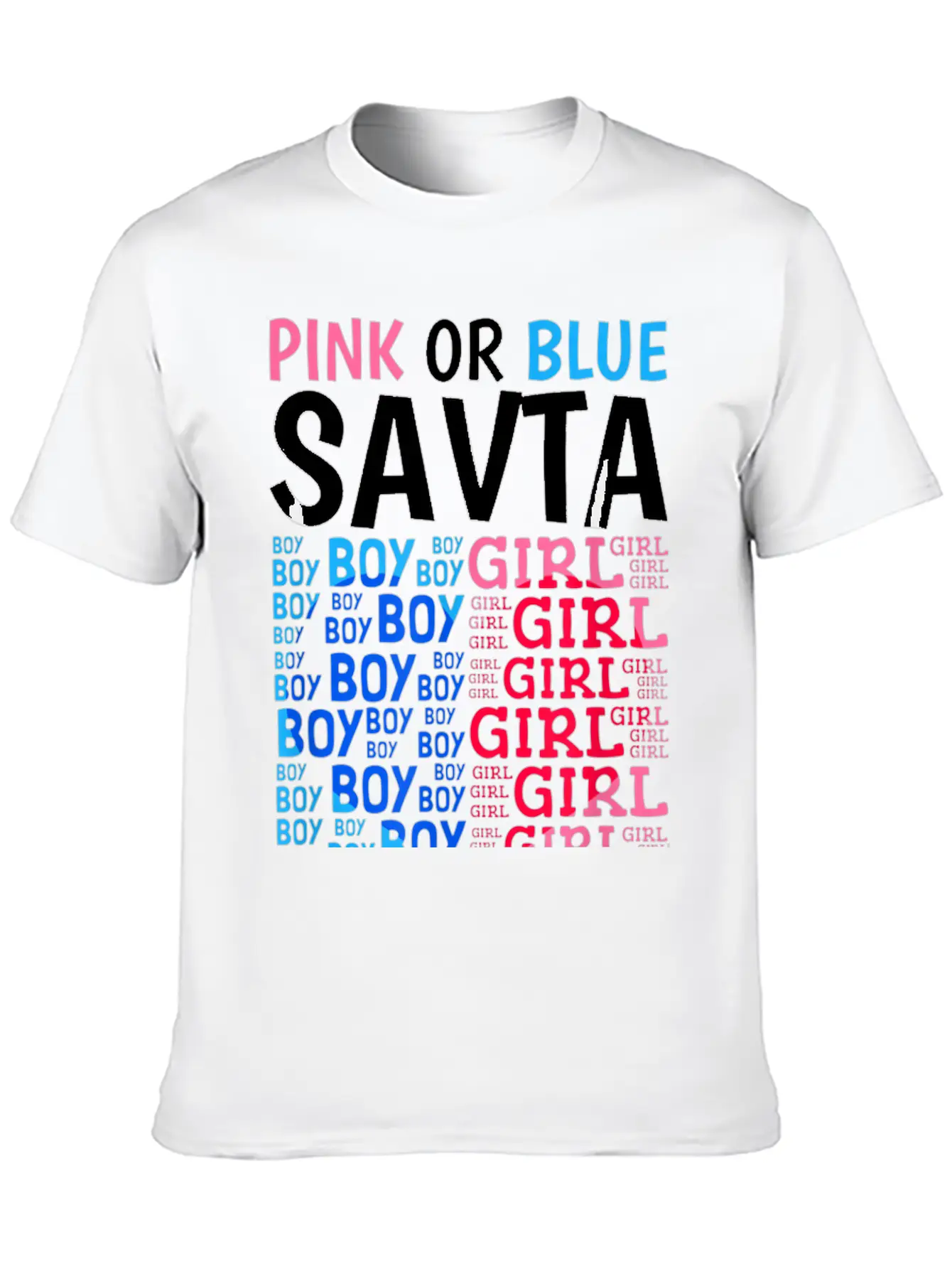Pink Or Blue Savta Loves You Gender Reveal Baby Sh Stylish Everyday T-Shirt – Unisex Basic Cotton Tee