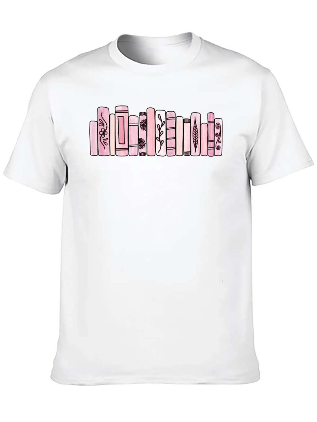Pink Pastel Books Casual Graphic T-Shirt – Simple And Comfortable Daily Wear