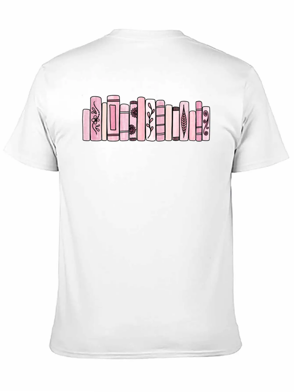 Pink Pastel Books Casual Graphic T-Shirt – Simple And Comfortable Daily Wear
