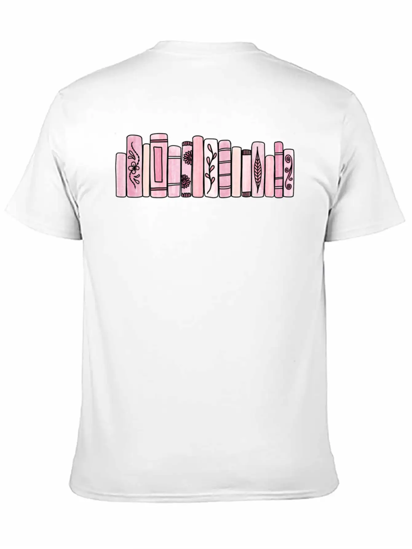 Pink Pastel Books Casual Graphic T-Shirt – Simple And Comfortable Daily Wear