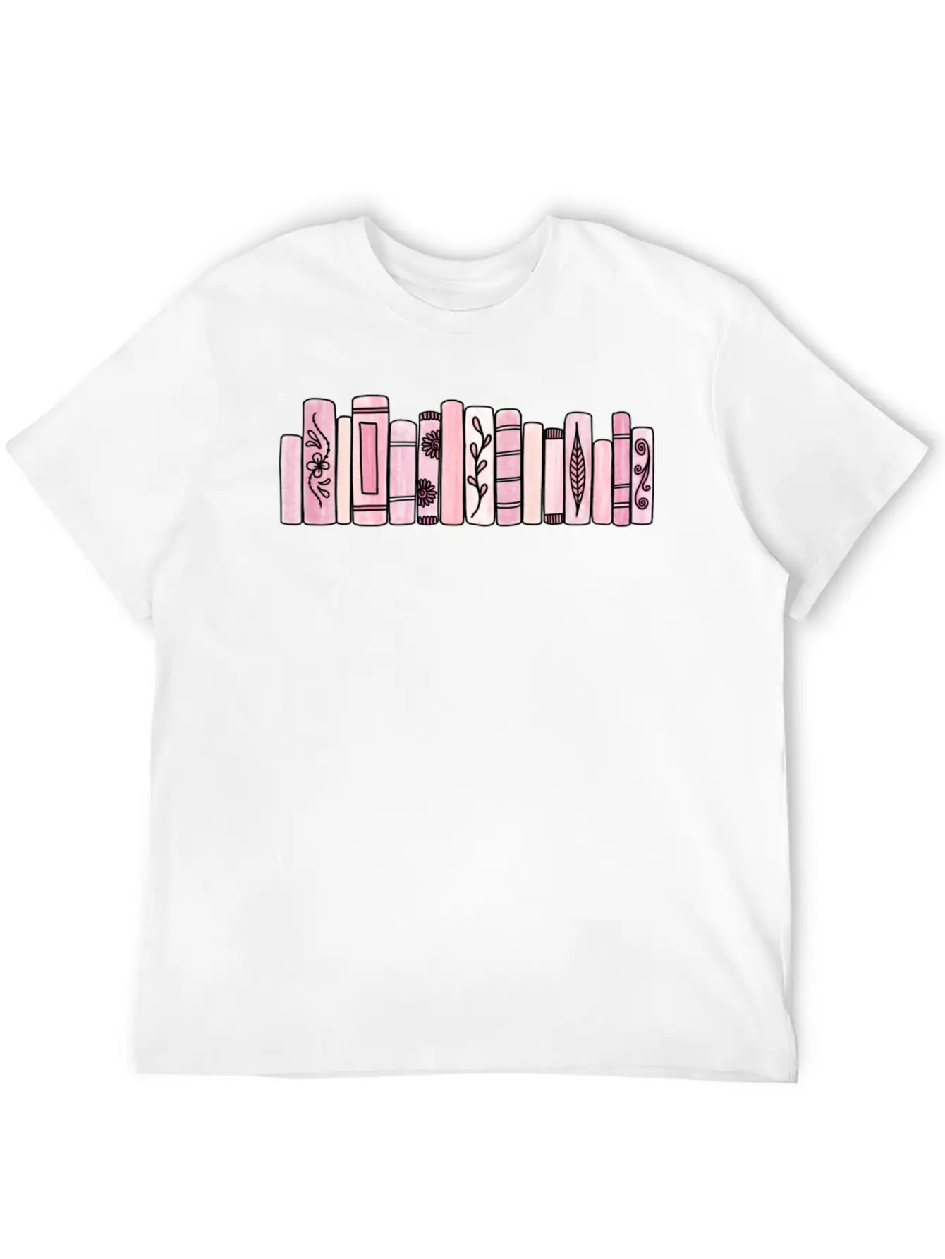 Pink Pastel Books Casual Graphic T-Shirt – Simple And Comfortable Daily Wear