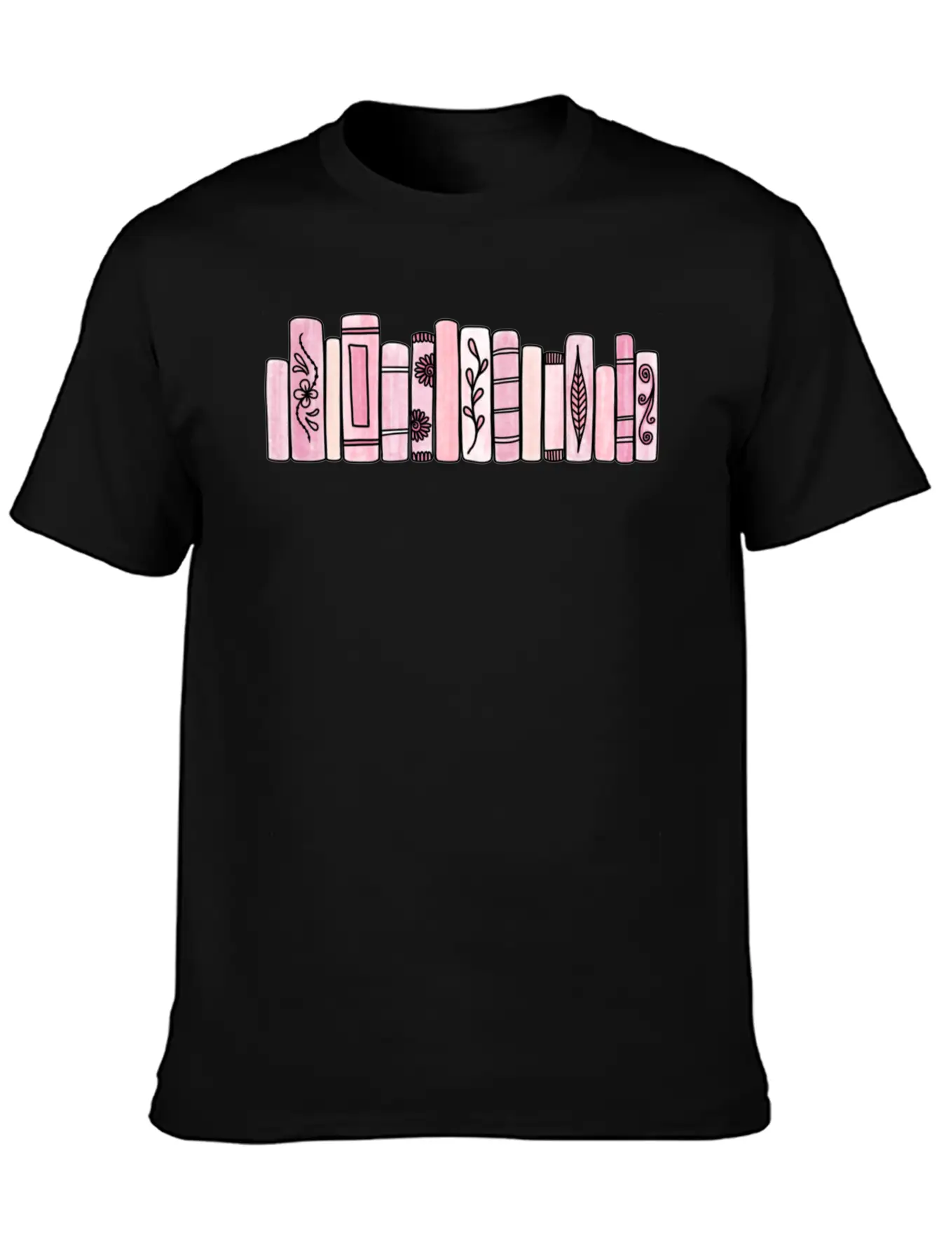 Pink Pastel Books Casual Graphic T-Shirt – Simple And Comfortable Daily Wear