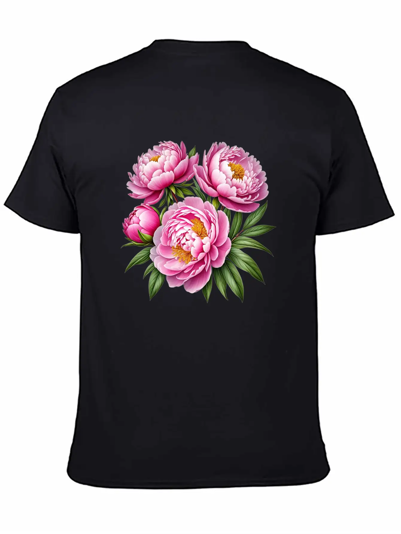 Pink Peonies Essential Cotton Tee For Daily Outfits – Unisex Style