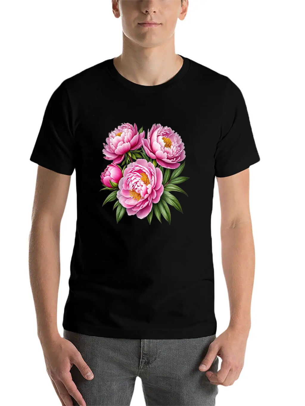 Pink Peonies Essential Cotton Tee For Daily Outfits – Unisex Style