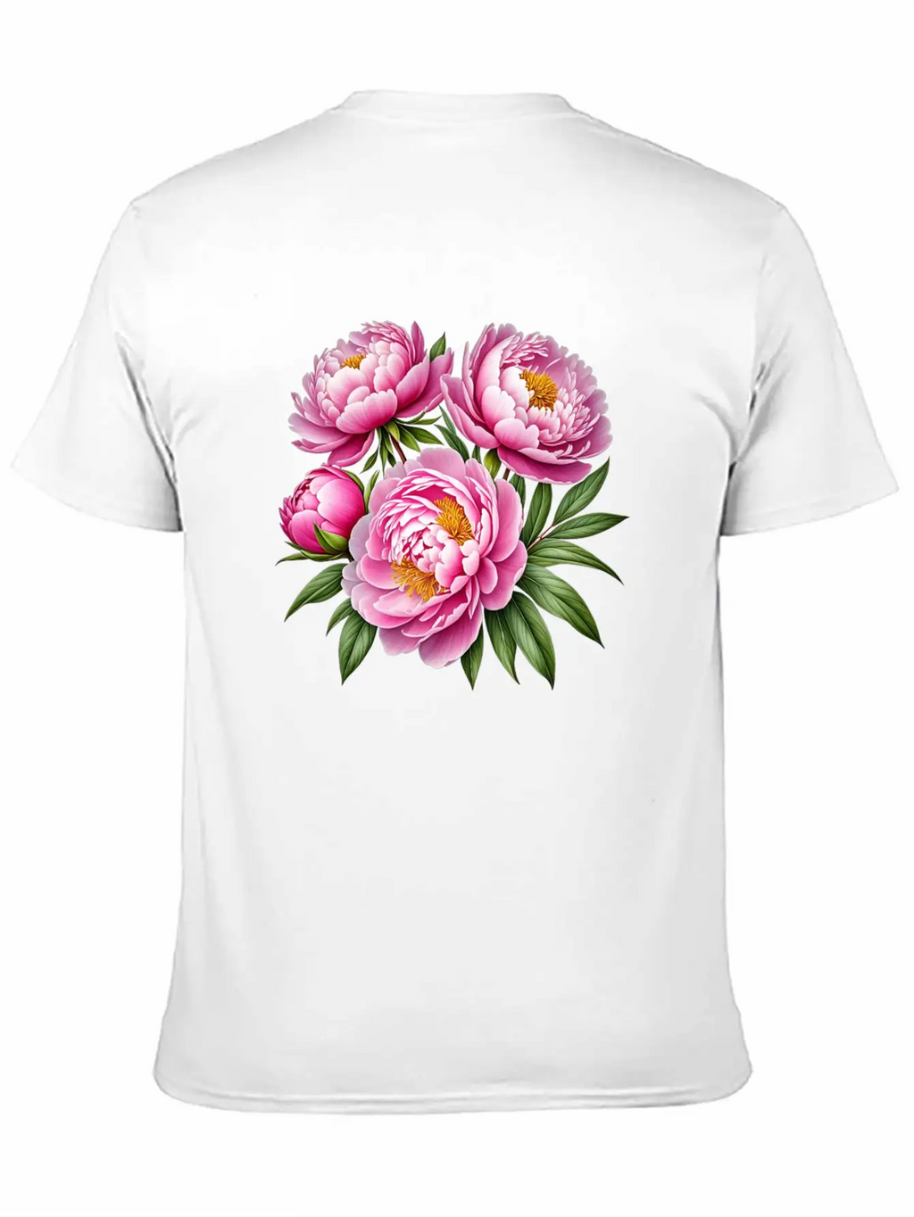 Pink Peonies Essential Cotton Tee For Daily Outfits – Unisex Style