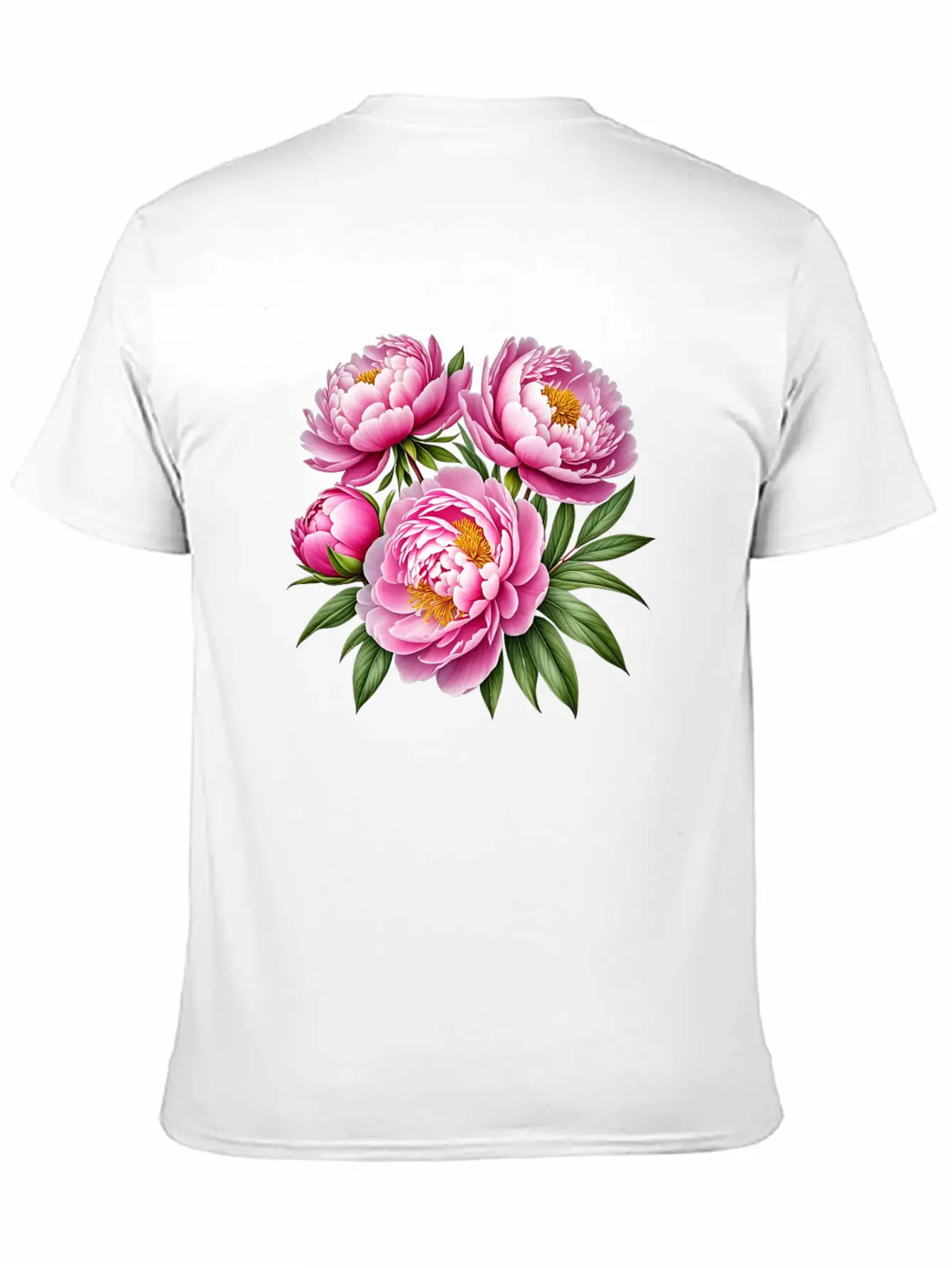 Pink Peonies Essential Cotton Tee For Daily Outfits – Unisex Style