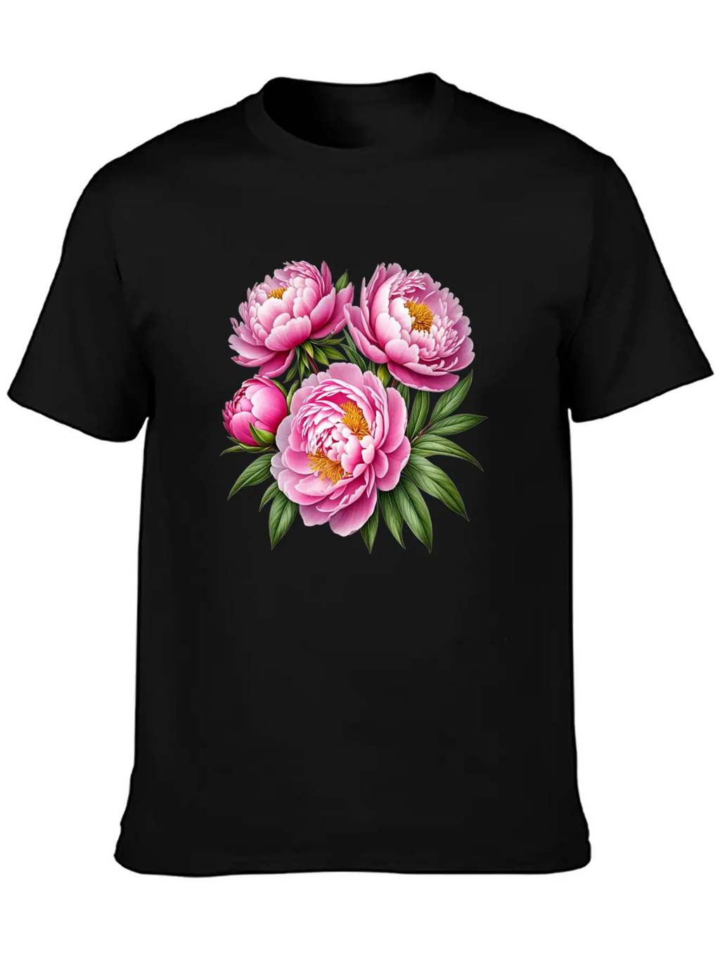 Pink Peonies Essential Cotton Tee For Daily Outfits – Unisex Style