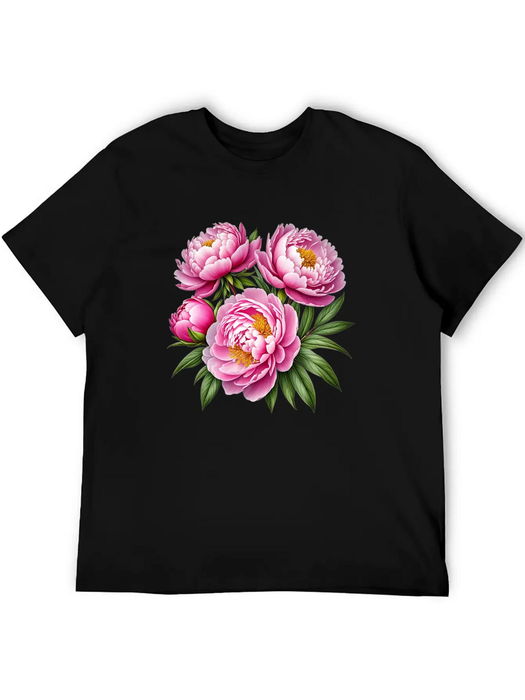 Pink Peonies Essential Cotton Tee For Daily Outfits – Unisex Style
