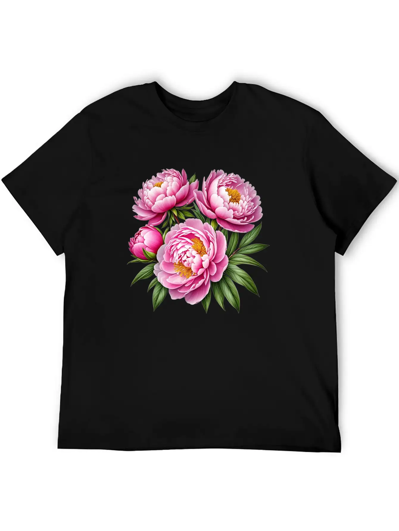 Pink Peonies Essential Cotton Tee For Daily Outfits – Unisex Style