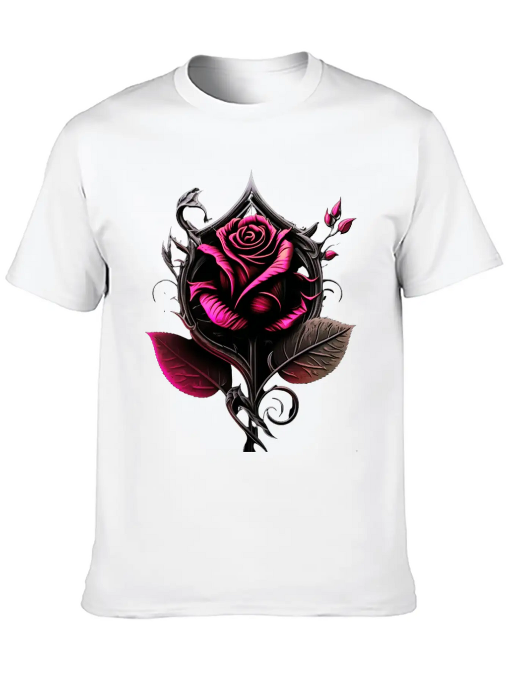 Pink Rose Breathable Graphic T-Shirt – Perfect For Casual Days