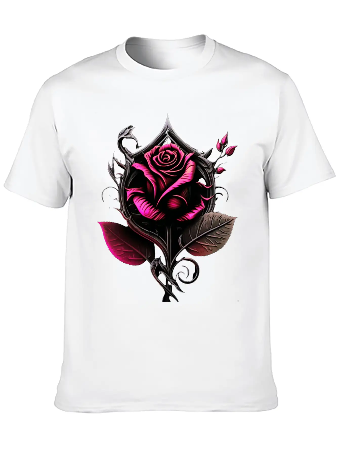 Pink Rose Breathable Graphic T-Shirt – Perfect For Casual Days