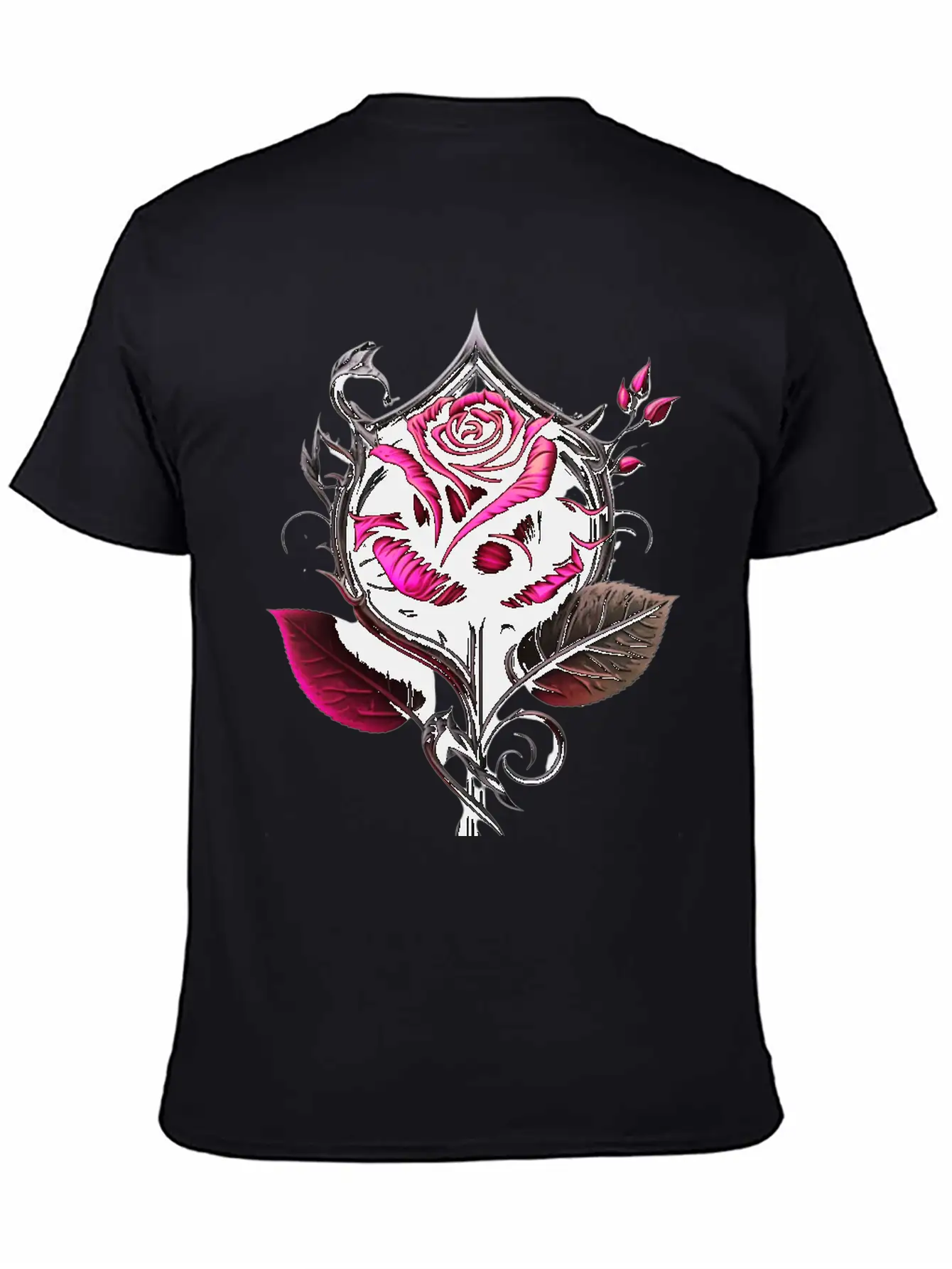 Pink Rose Breathable Graphic T-Shirt – Perfect For Casual Days