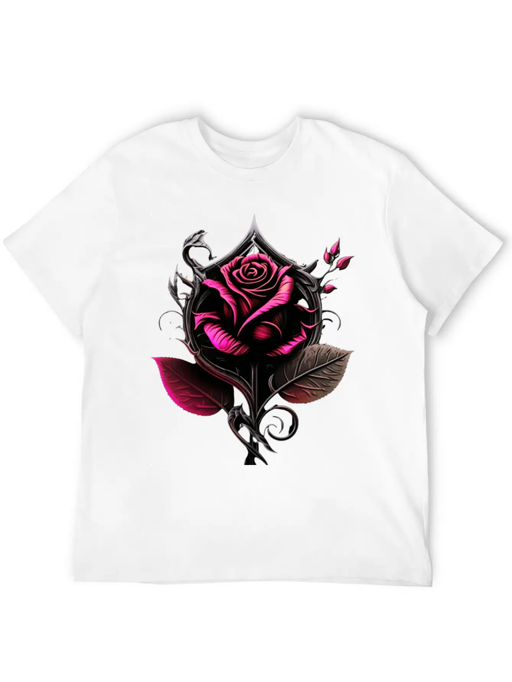 Pink Rose Breathable Graphic T-Shirt – Perfect For Casual Days