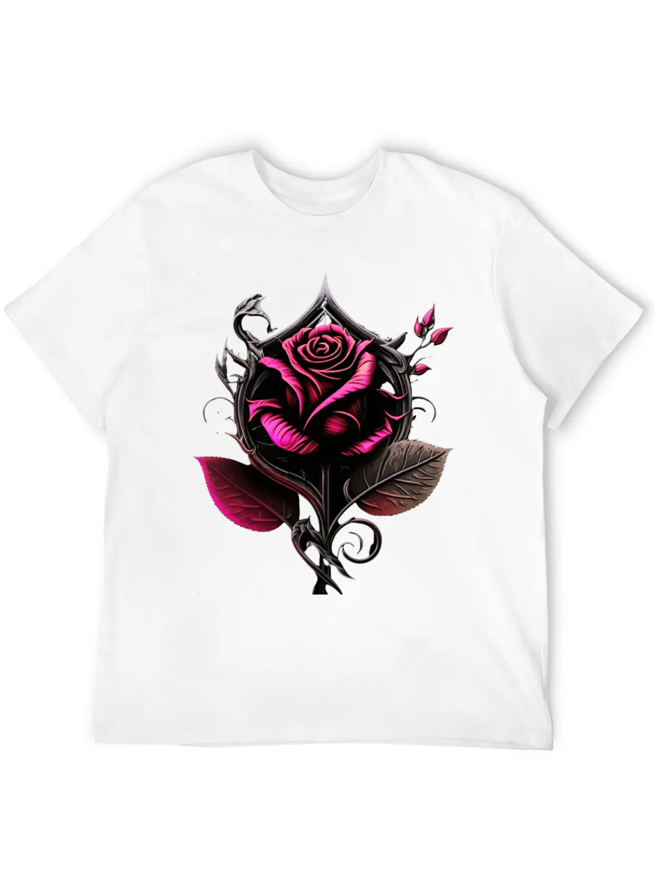 Pink Rose Breathable Graphic T-Shirt – Perfect For Casual Days