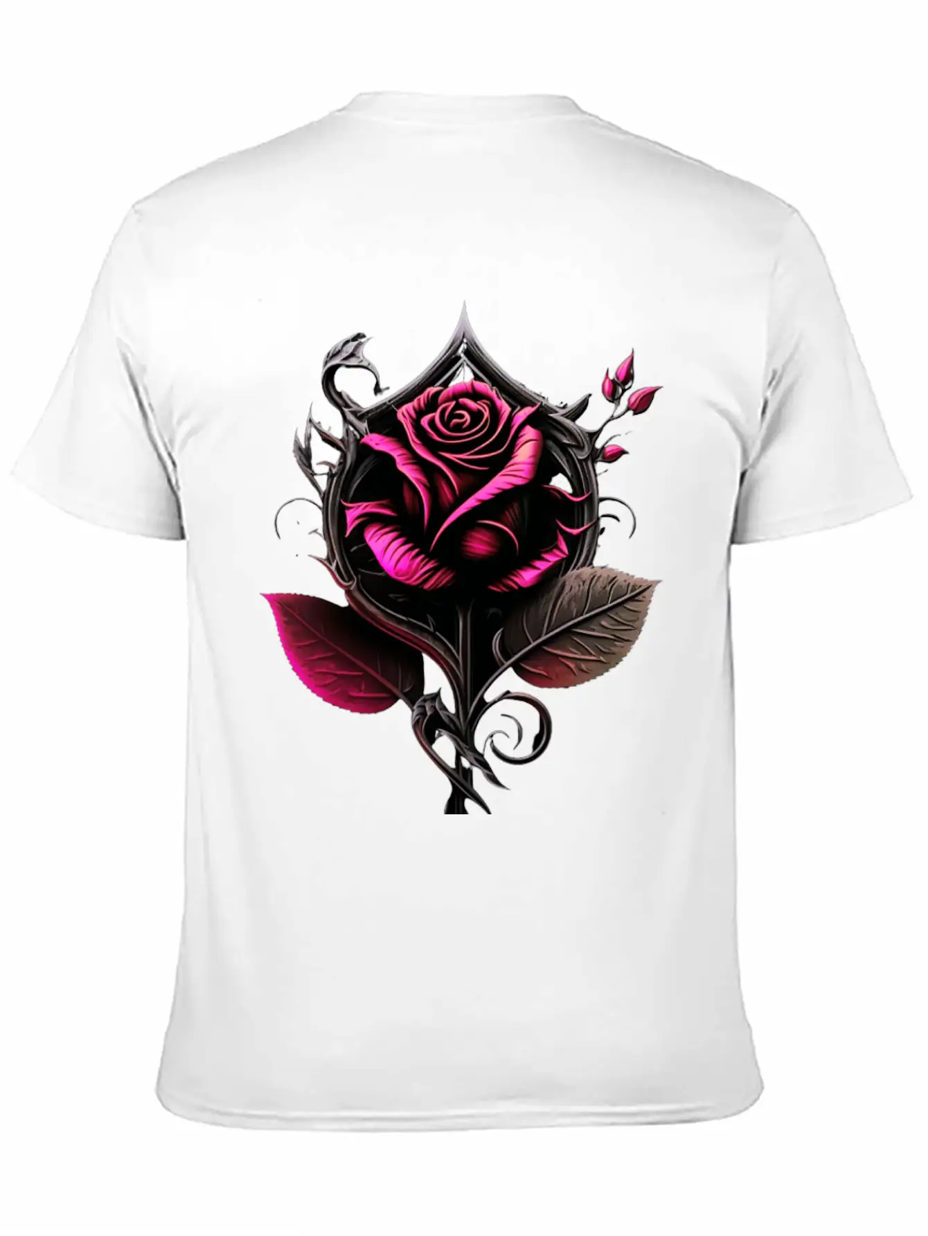 Pink Rose Breathable Graphic T-Shirt – Perfect For Casual Days