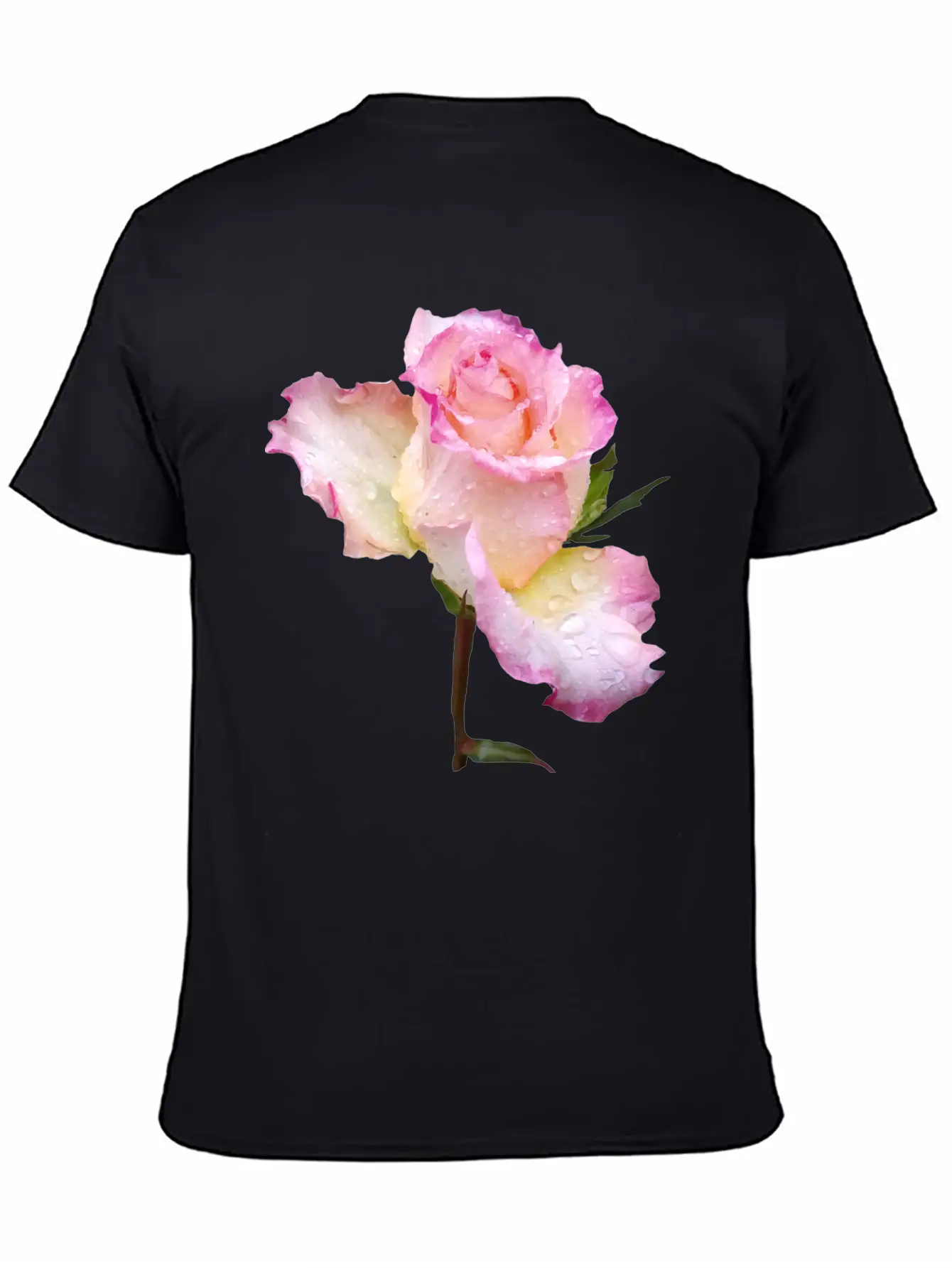 Pink Rose With First Raindrops Of The Day, Roses Unisex Casual T-Shirt – Clean Design For Daily Comfort