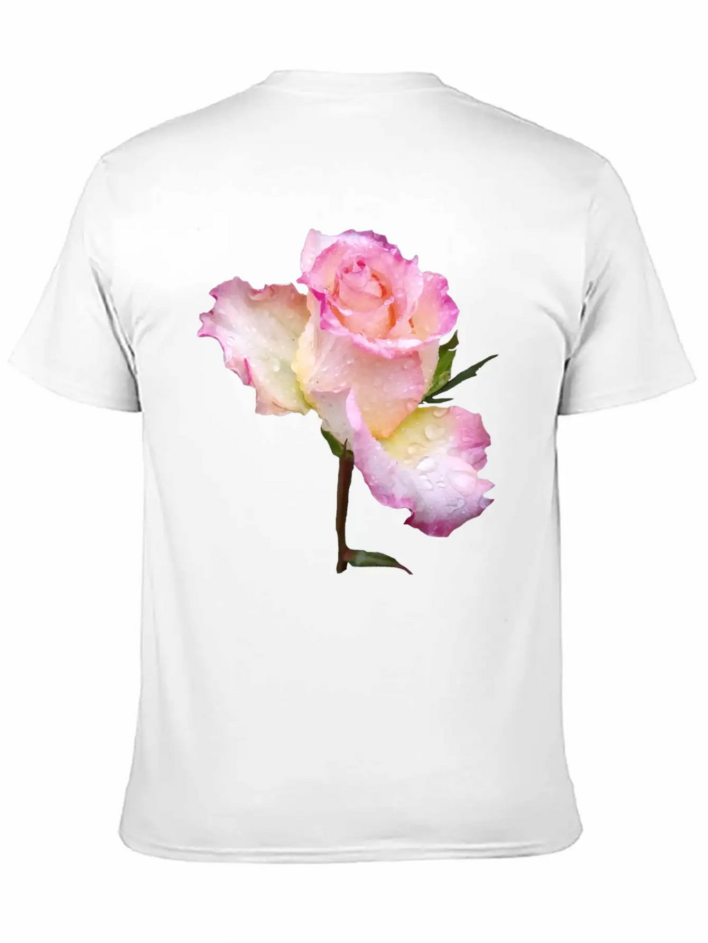 Pink Rose With First Raindrops Of The Day, Roses Unisex Casual T-Shirt – Clean Design For Daily Comfort