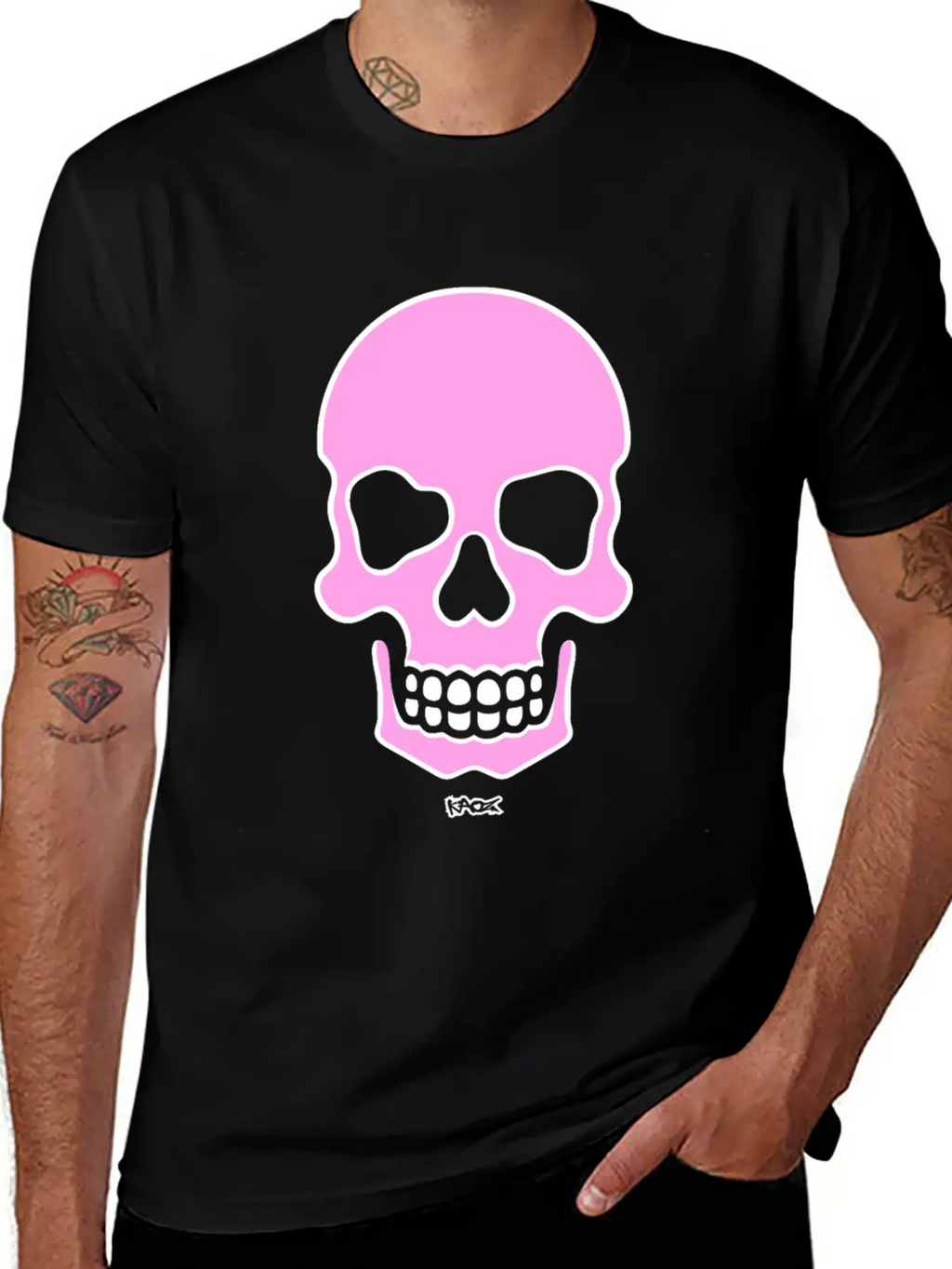 Pink Smiling Skull Unisex Casual T-Shirt – Clean Design For Daily Comfort