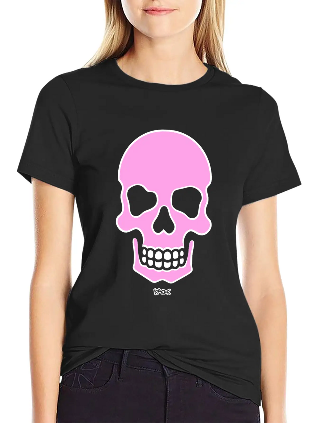 Pink Smiling Skull Unisex Casual T-Shirt – Clean Design For Daily Comfort