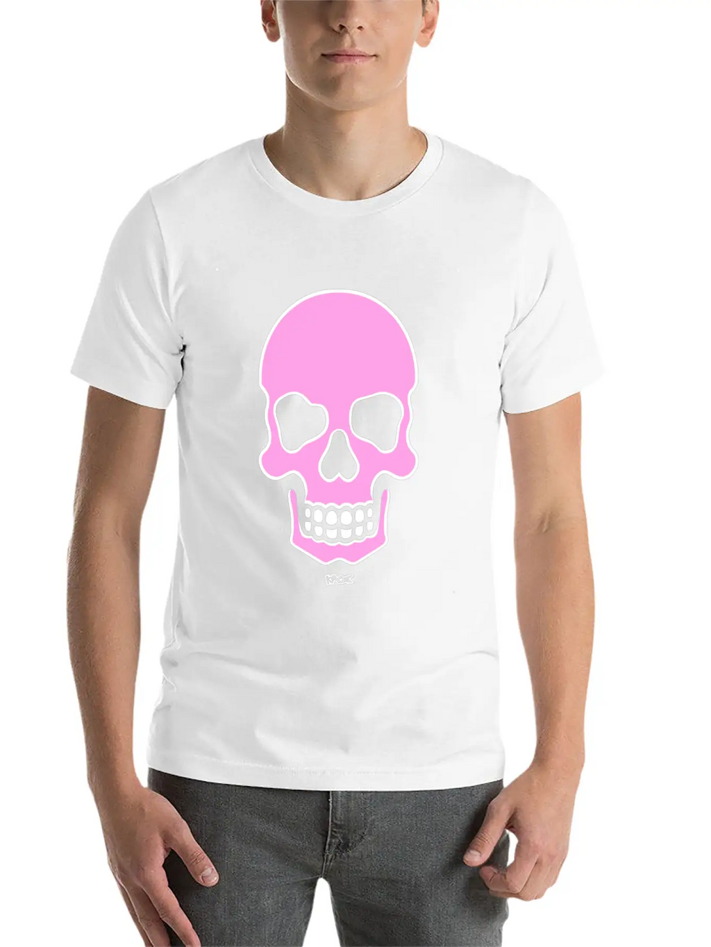 Pink Smiling Skull Unisex Casual T-Shirt – Clean Design For Daily Comfort