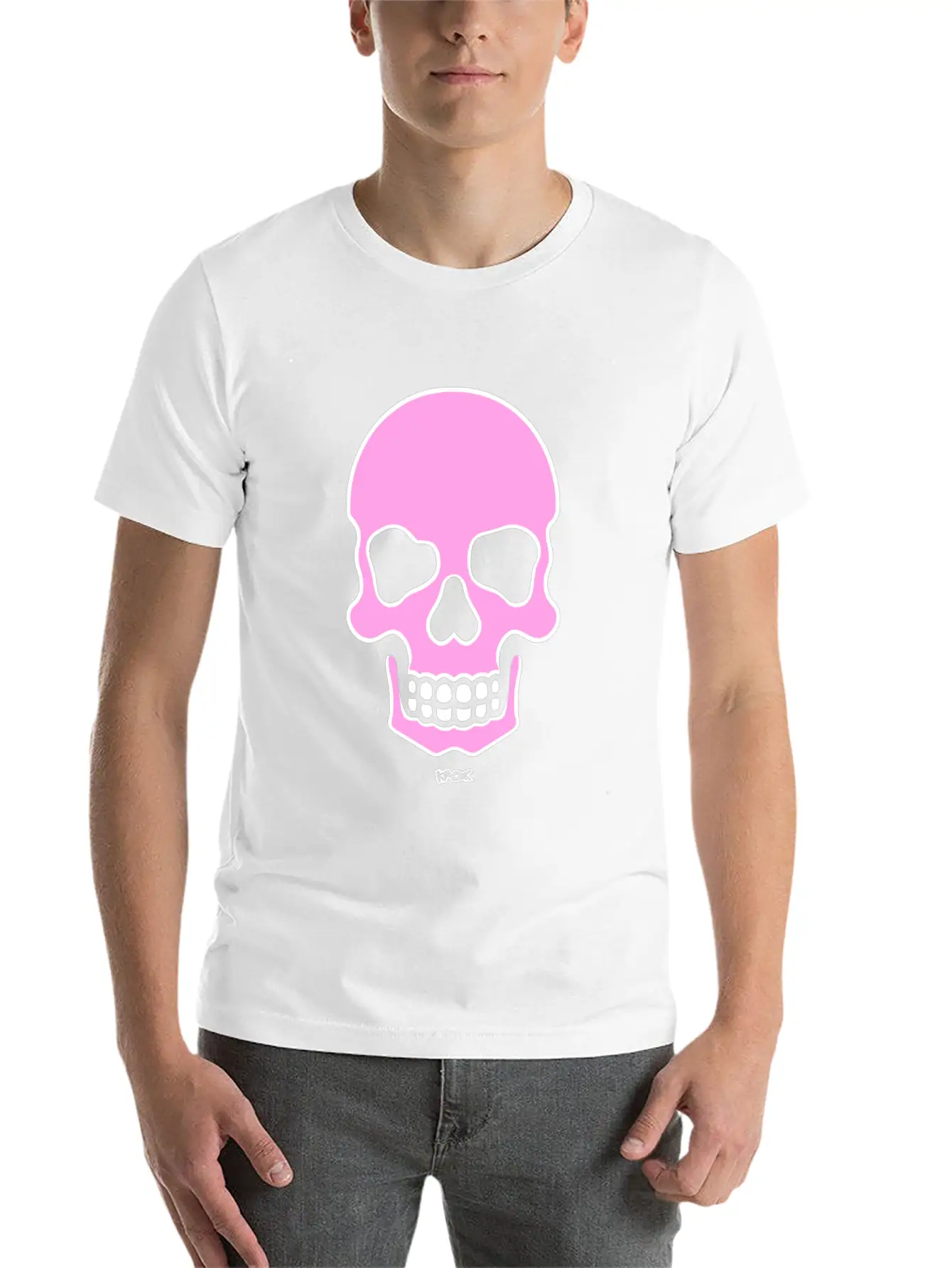 Pink Smiling Skull Unisex Casual T-Shirt – Clean Design For Daily Comfort