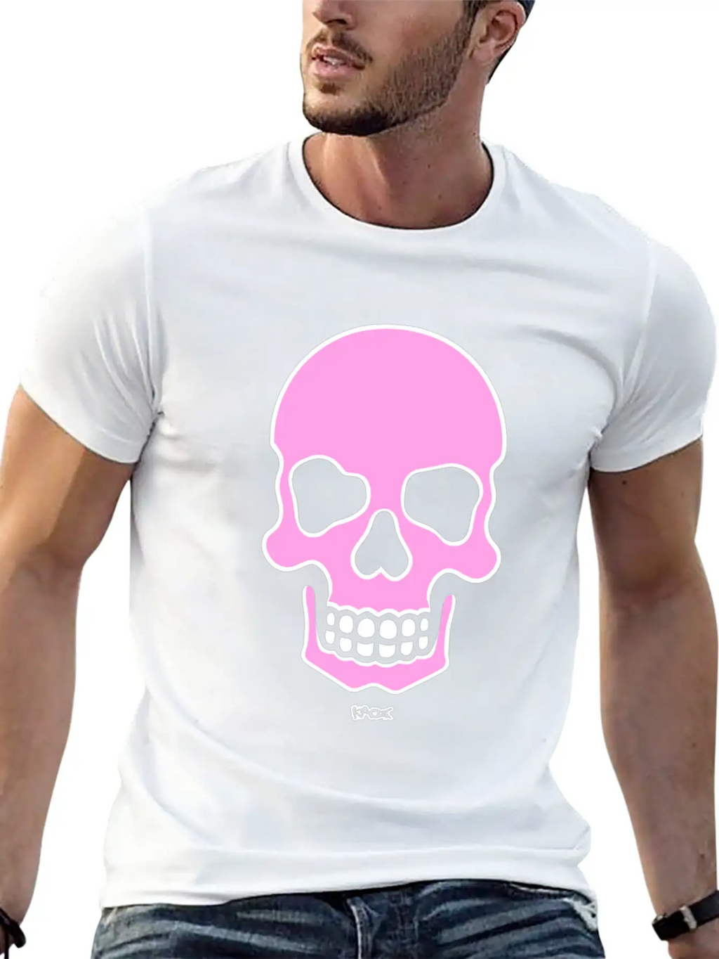 Pink Smiling Skull Unisex Casual T-Shirt – Clean Design For Daily Comfort