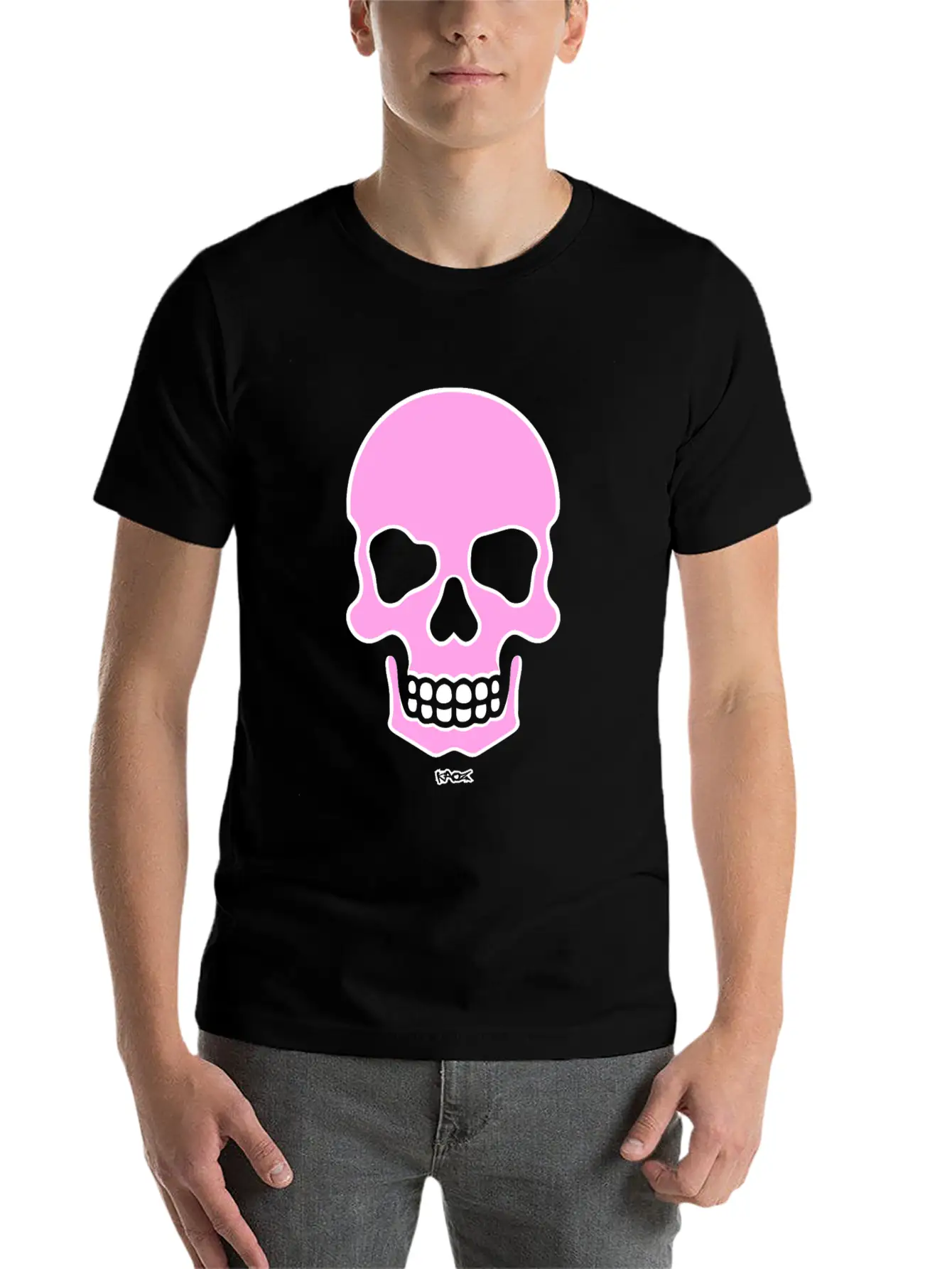Pink Smiling Skull Unisex Casual T-Shirt – Clean Design For Daily Comfort