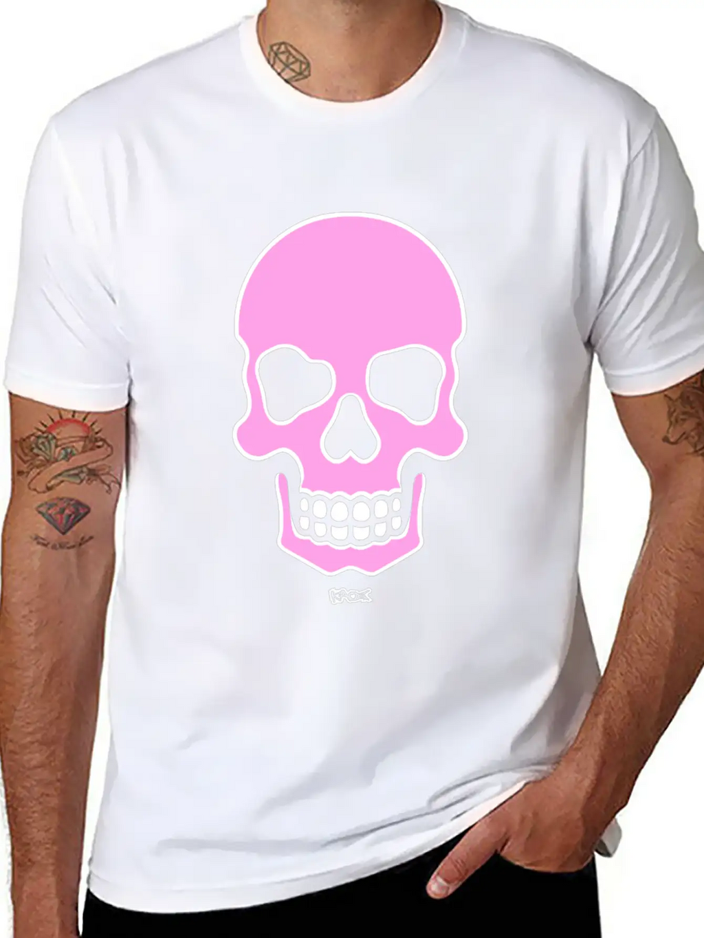 Pink Smiling Skull Unisex Casual T-Shirt – Clean Design For Daily Comfort