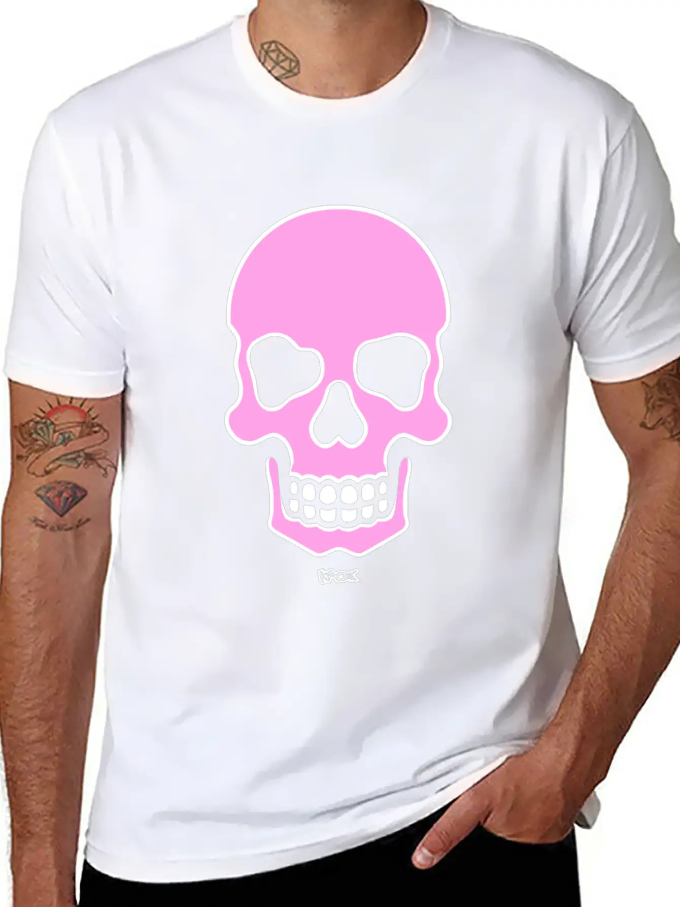 Pink Smiling Skull Unisex Casual T-Shirt – Clean Design For Daily Comfort