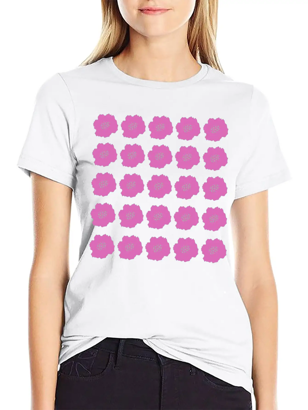 Pink Summer Floral Pattern Unisex Casual T-Shirt – Clean Design For Daily Comfort