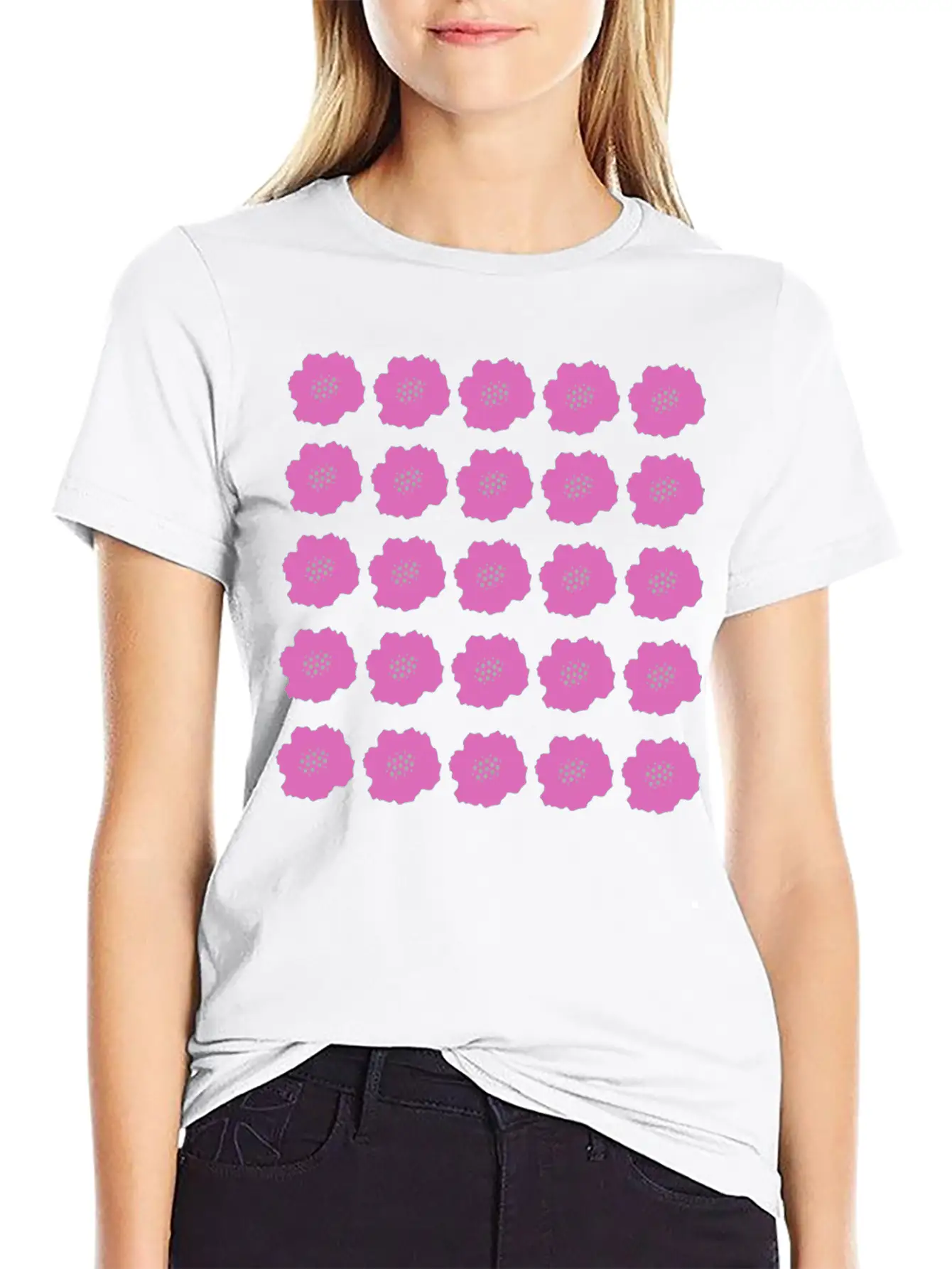 Pink Summer Floral Pattern Unisex Casual T-Shirt – Clean Design For Daily Comfort