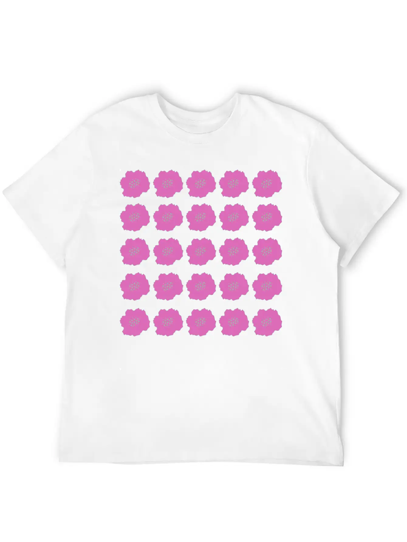 Pink Summer Floral Pattern Unisex Casual T-Shirt – Clean Design For Daily Comfort