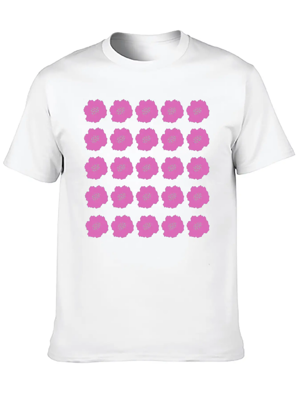 Pink Summer Floral Pattern Unisex Casual T-Shirt – Clean Design For Daily Comfort