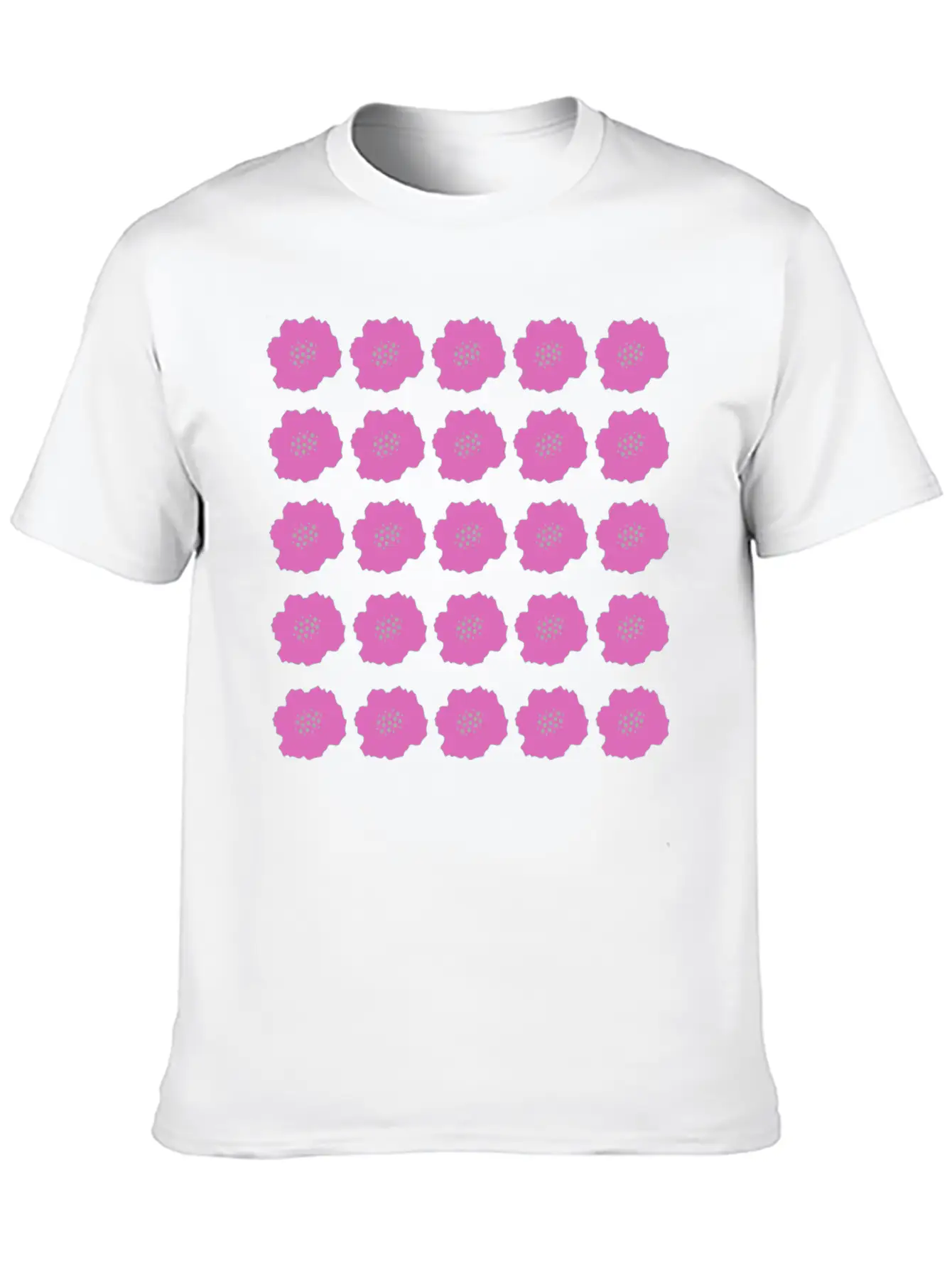 Pink Summer Floral Pattern Unisex Casual T-Shirt – Clean Design For Daily Comfort