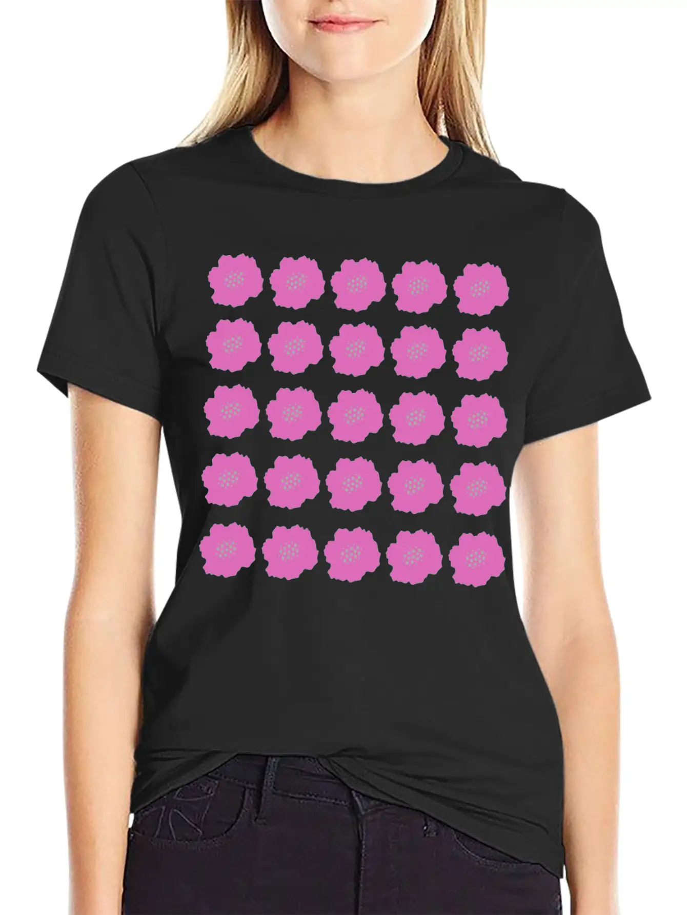 Pink Summer Floral Pattern Unisex Casual T-Shirt – Clean Design For Daily Comfort