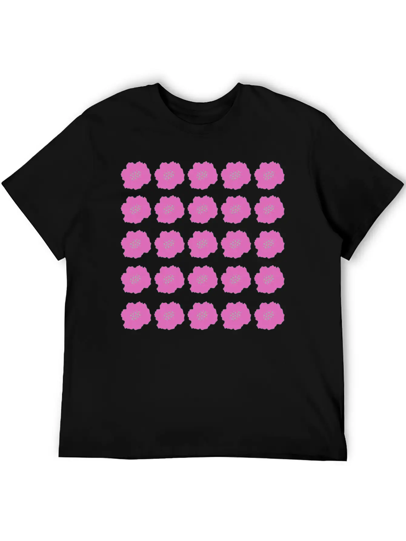 Pink Summer Floral Pattern Unisex Casual T-Shirt – Clean Design For Daily Comfort