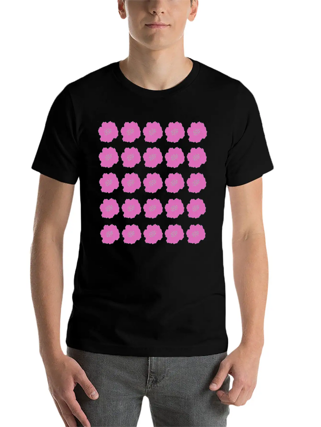 Pink Summer Floral Pattern Unisex Casual T-Shirt – Clean Design For Daily Comfort