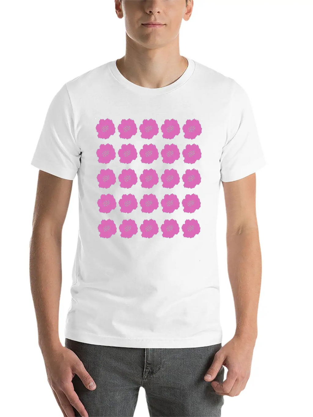 Pink Summer Floral Pattern Unisex Casual T-Shirt – Clean Design For Daily Comfort