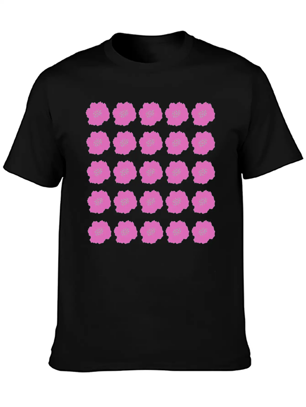Pink Summer Floral Pattern Unisex Casual T-Shirt – Clean Design For Daily Comfort