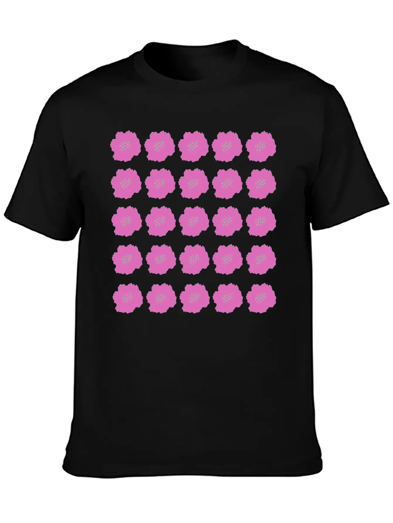 Pink Summer Floral Pattern Unisex Casual T-Shirt – Clean Design For Daily Comfort
