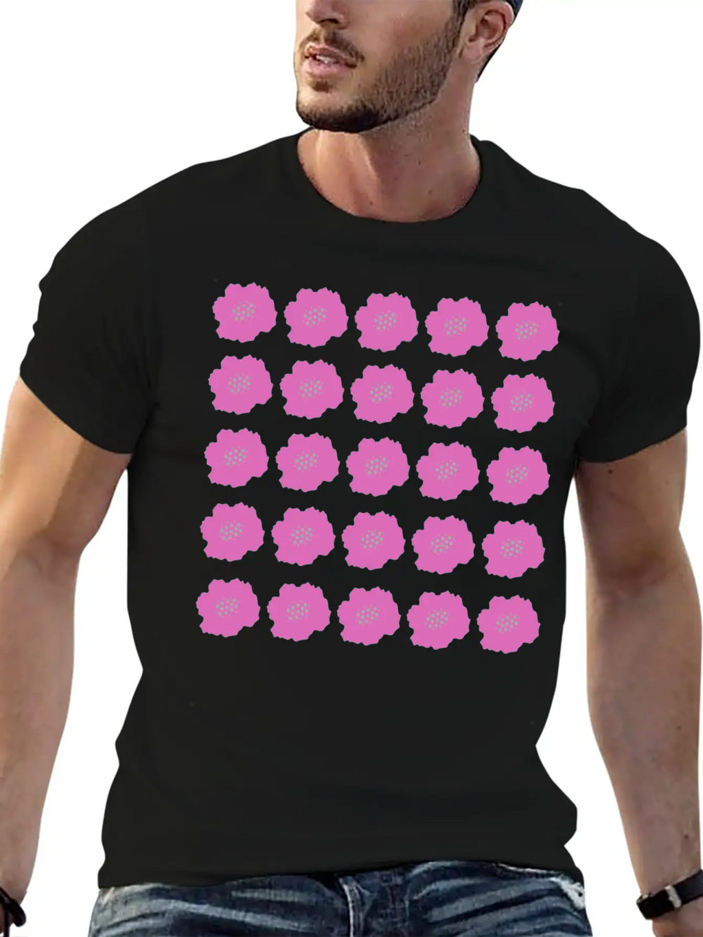 Pink Summer Floral Pattern Unisex Casual T-Shirt – Clean Design For Daily Comfort