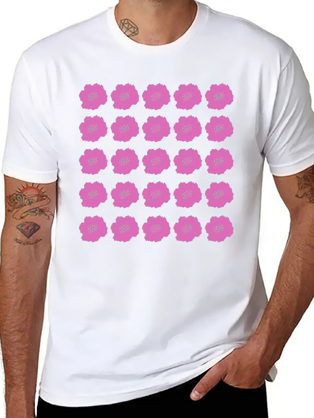 Pink Summer Floral Pattern Unisex Casual T-Shirt – Clean Design For Daily Comfort