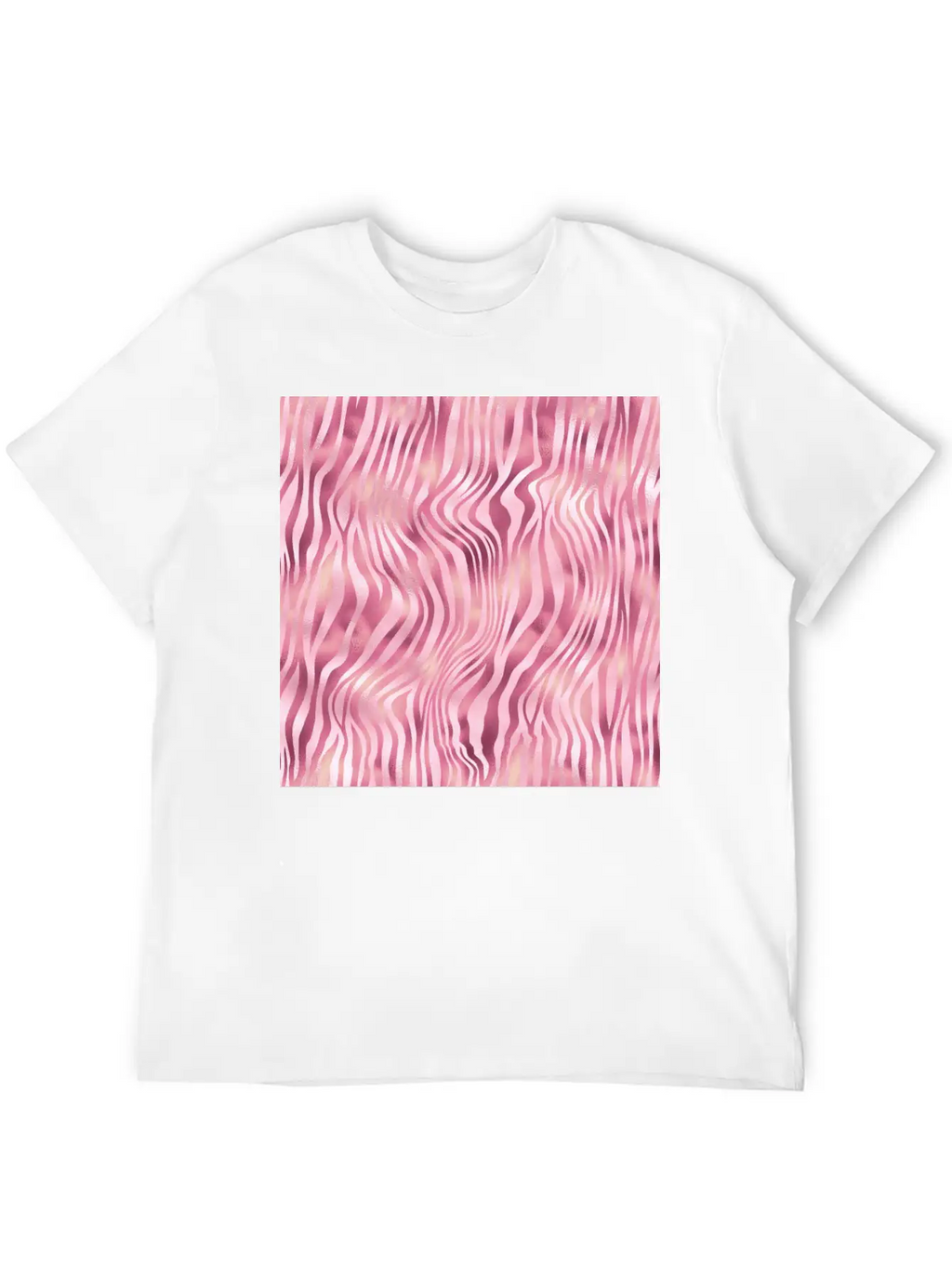 Pink Tiger Stripes Pattern Unisex Casual T-Shirt – Clean Design For Daily Comfort