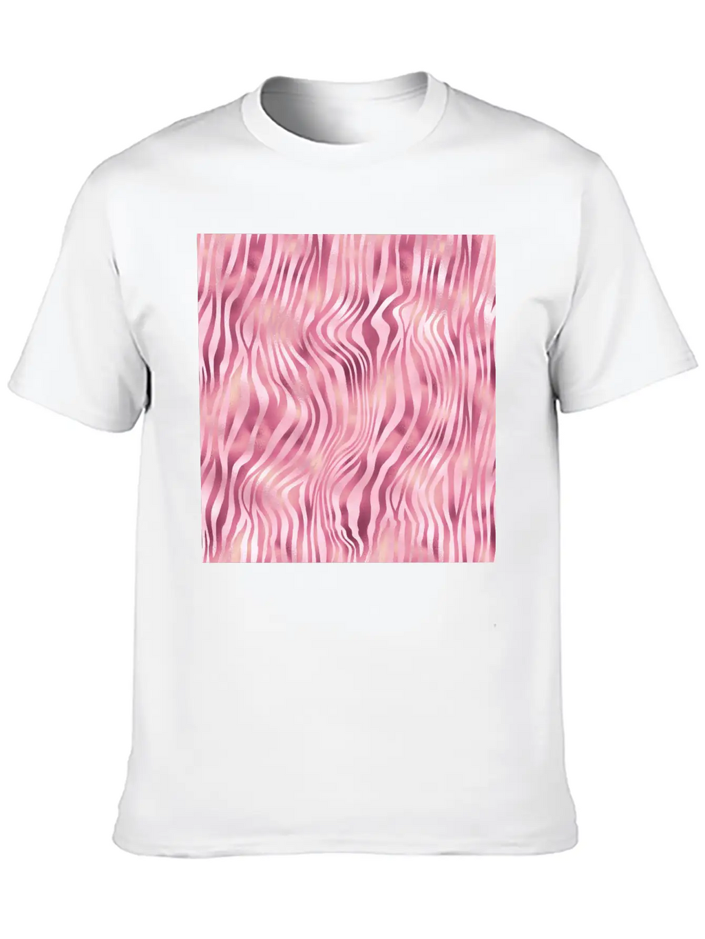 Pink Tiger Stripes Pattern Unisex Casual T-Shirt – Clean Design For Daily Comfort