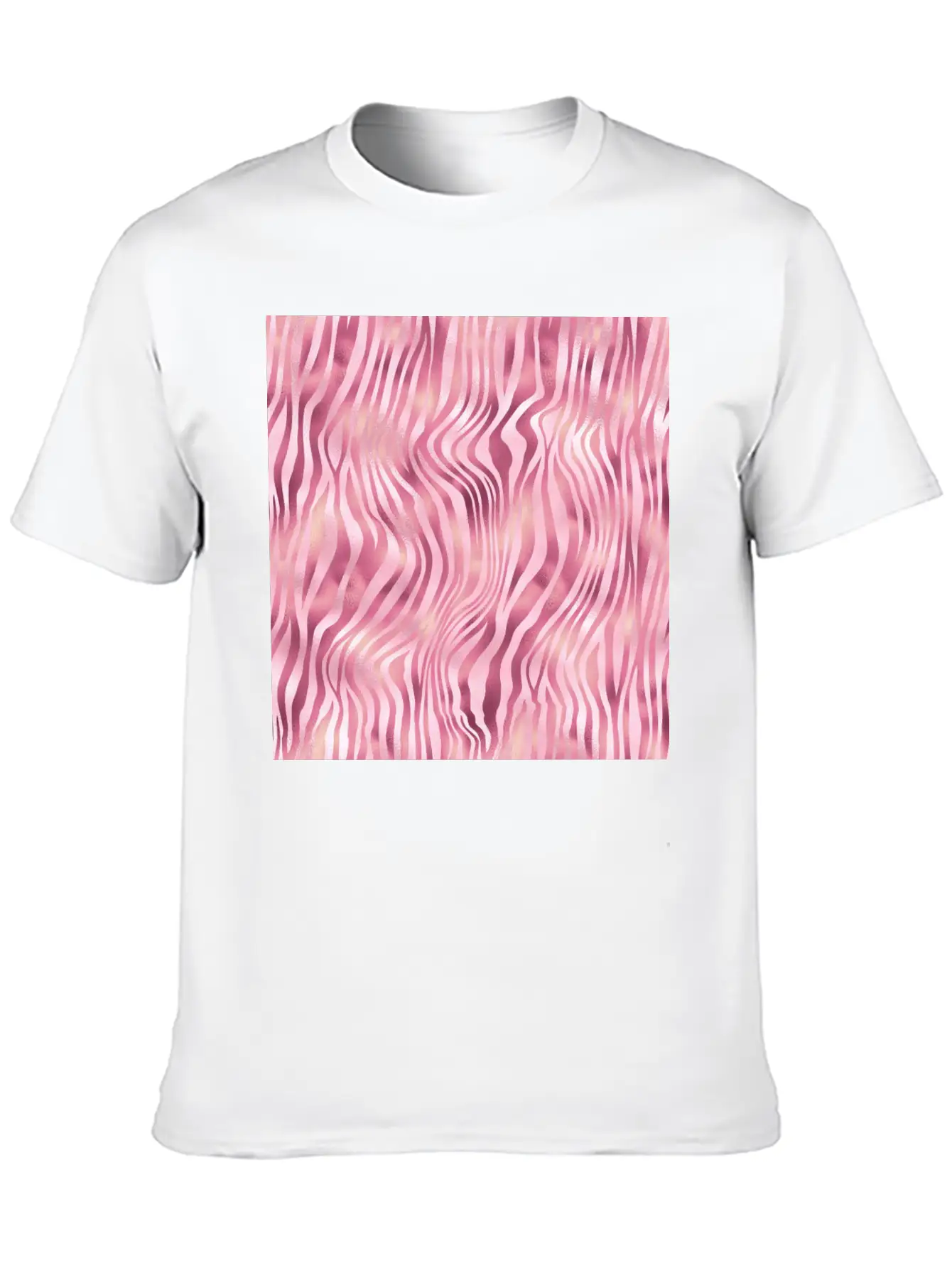 Pink Tiger Stripes Pattern Unisex Casual T-Shirt – Clean Design For Daily Comfort