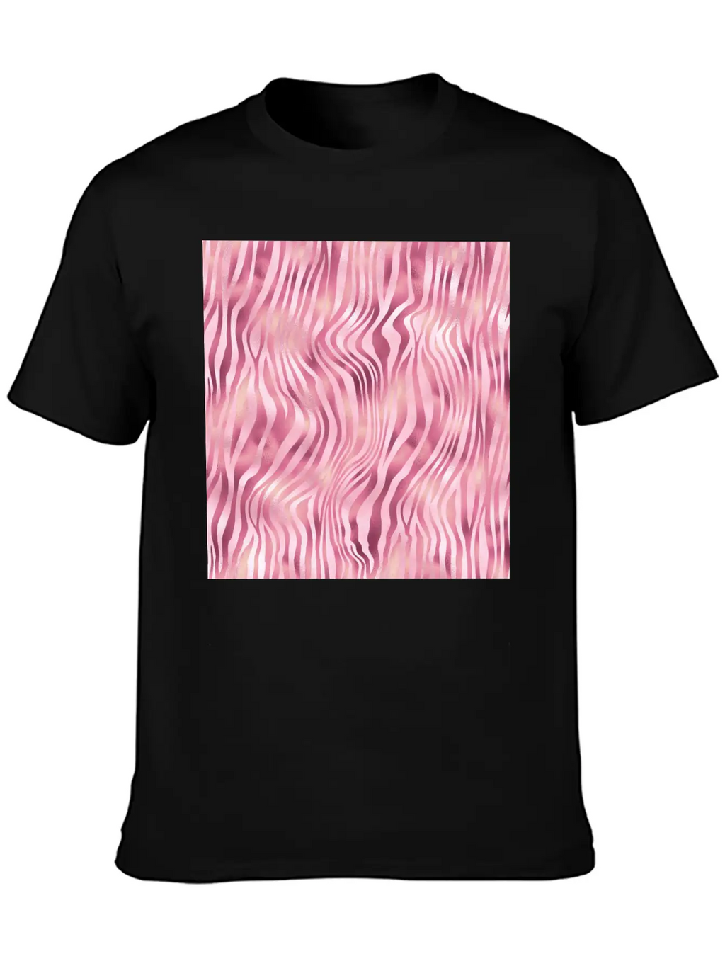 Pink Tiger Stripes Pattern Unisex Casual T-Shirt – Clean Design For Daily Comfort