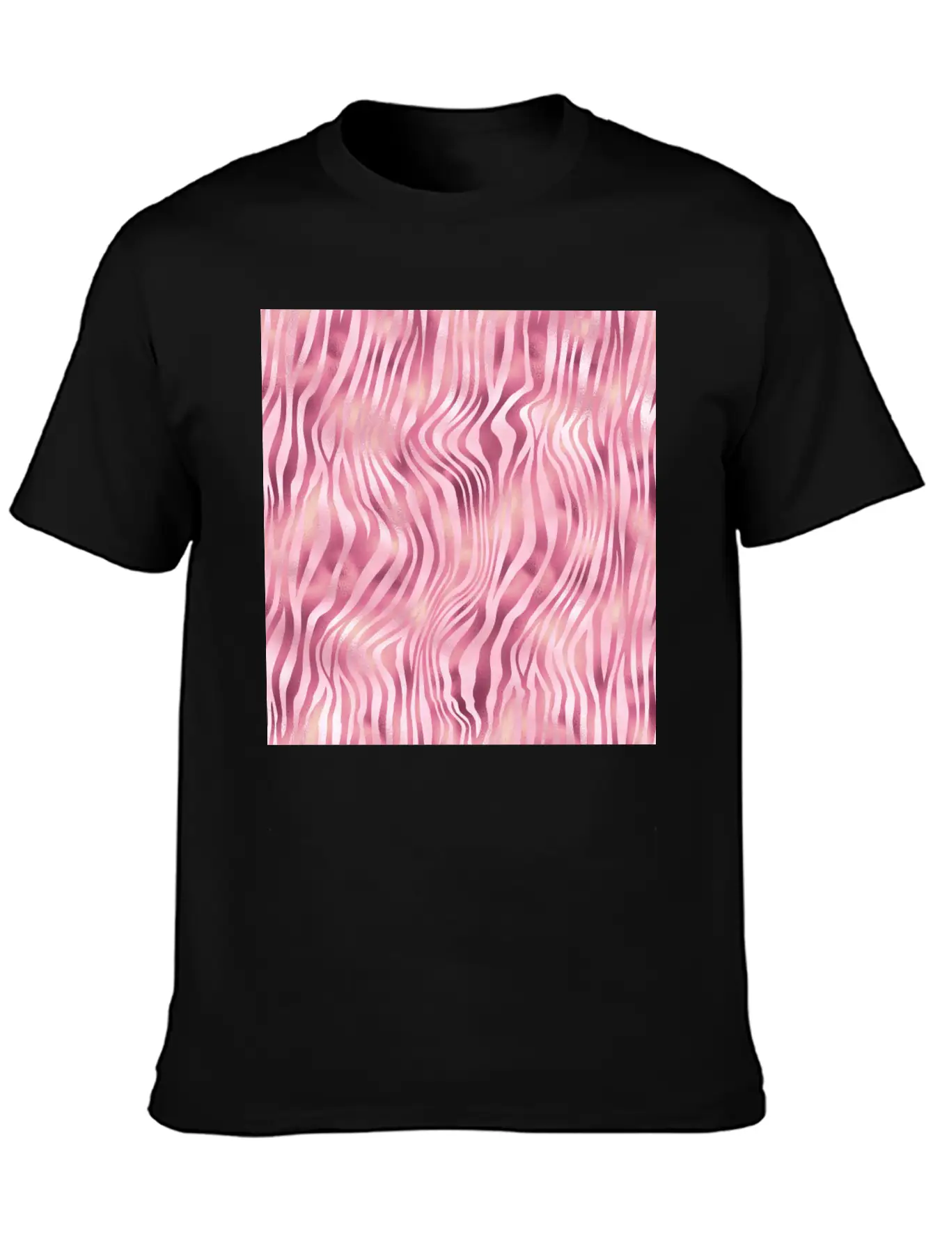 Pink Tiger Stripes Pattern Unisex Casual T-Shirt – Clean Design For Daily Comfort
