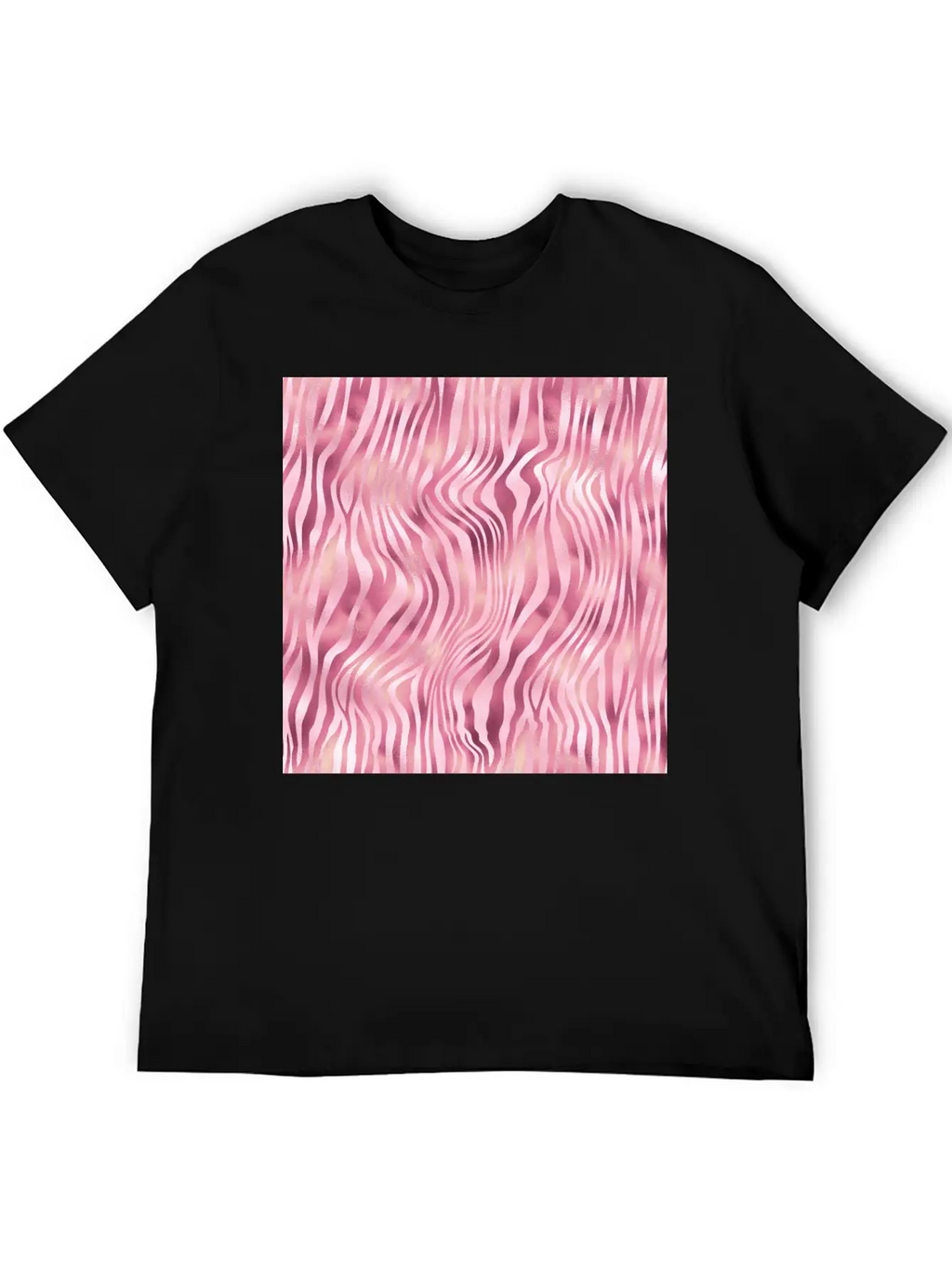 Pink Tiger Stripes Pattern Unisex Casual T-Shirt – Clean Design For Daily Comfort
