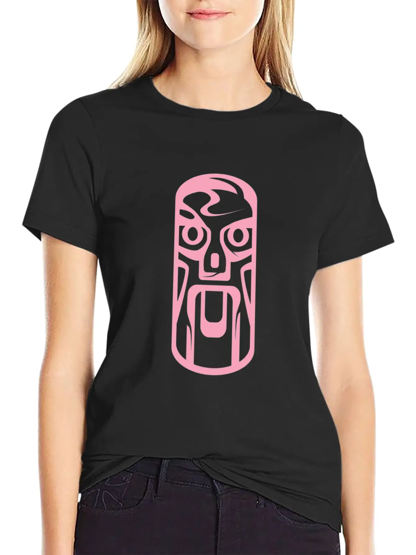 Pink Totem Africa Tribal Art Tribe Floral Paleo Classic Fit Graphic Tee For Daily Comfort – Unisex Cotton Shirt